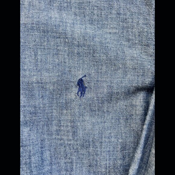 Ralph Lauren Men's Blue Button Down Shirt - Large - Picture 2 of 4